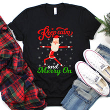 Load image into Gallery viewer, Funny Clam and Merry On Yoga Shirt Santa Yoga Christmas T-Shirt
