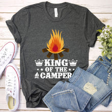 Load image into Gallery viewer, King Of The Camper Funny Quote Camping Saying T-Shirt
