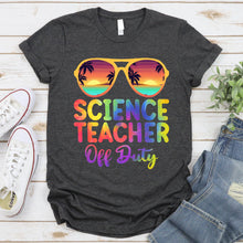 Load image into Gallery viewer, Summer Vacation Science Teacher Off Duty Tie Dye T-Shirt
