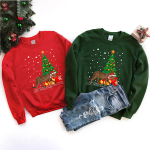 Leopard Lover Xmas Lighting Tree Leopard Christmas T-Shirt