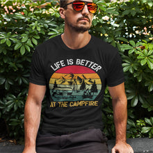 Load image into Gallery viewer, Vintage Life Is Better At The Campfire Camping T-Shirt

