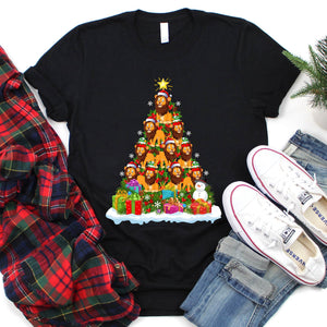 Lion Animal Christmas Tree Lion Xmas T-Shirt for Men Women Girls Kids