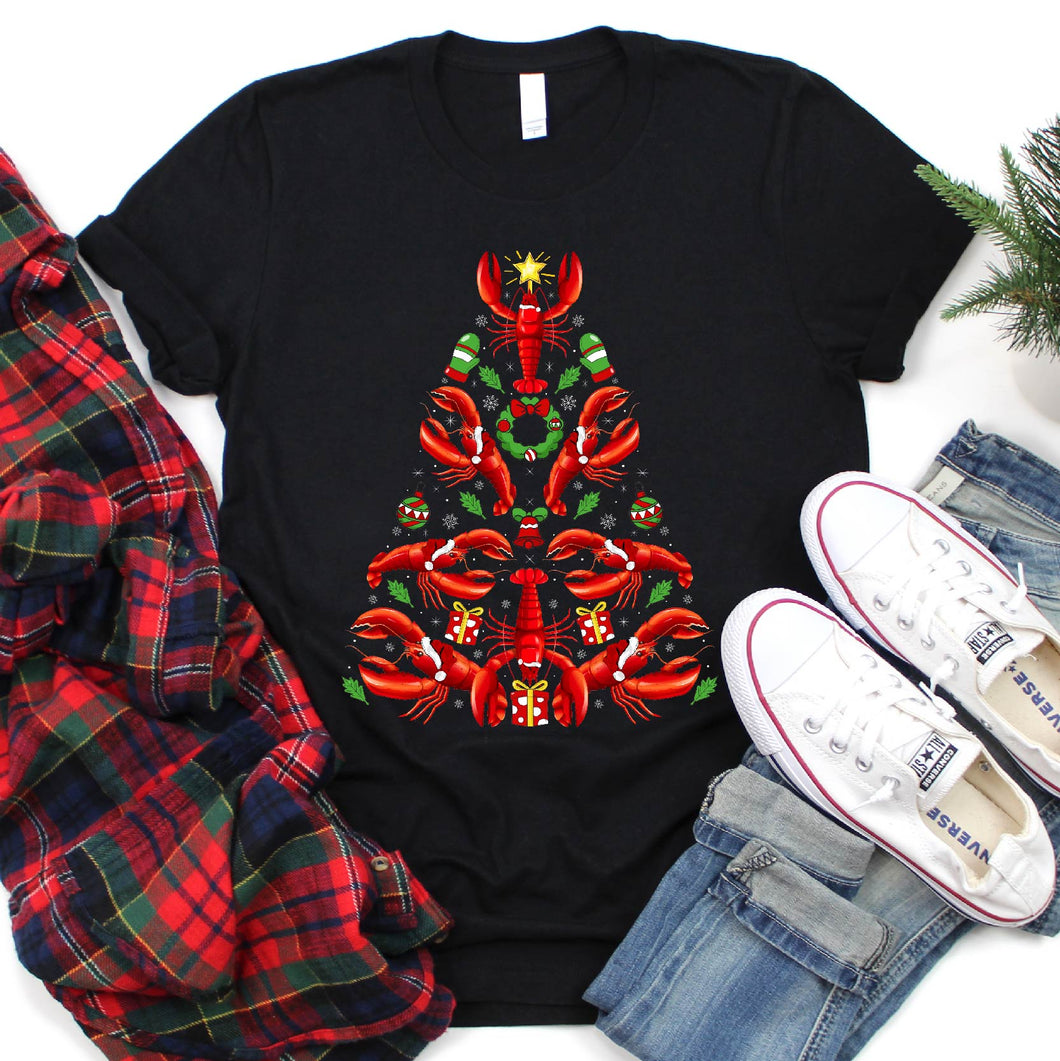 Lobster Christmas Tree Lobster Xmas T-Shirt for Men Women Girls Kids