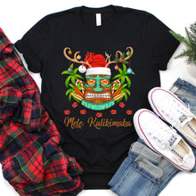 Load image into Gallery viewer, Merry Christmas Hawaiian Tiki Reindeer Mele Kalikimaka Xmas T-Shirt
