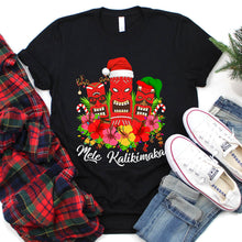 Load image into Gallery viewer, Merry Christmas Hawaiian Tiki Santa Elf Reindeer Mele Kalikimaka Xmas T-Shirt
