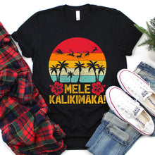 Load image into Gallery viewer, Mele Kalikimaka Retro Hawaiian Christmas T-Shirt
