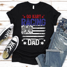 Load image into Gallery viewer, Mens American Flag Go Kart Racing Race Dad Flag Design Father&#39;s Day T-Shirt

