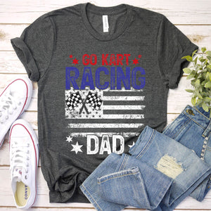 Mens American Flag Go Kart Racing Race Dad Flag Design Father's Day T-Shirt