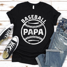 Load image into Gallery viewer, Men&#39;s Baseball Papa T-Shirt Coach Father&#39;s Day Shirt T-Shirt
