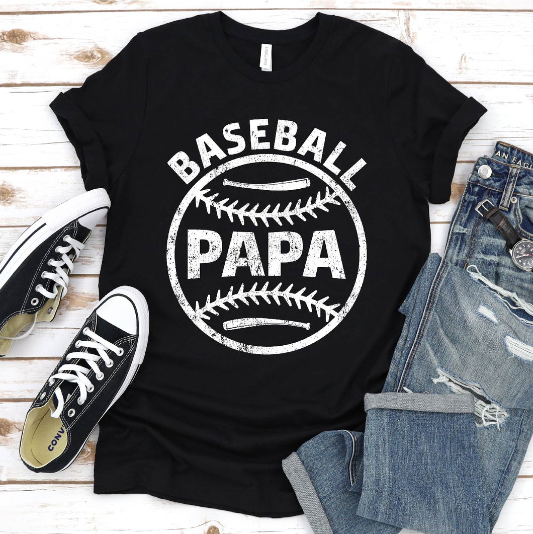 Men's Baseball Papa T-Shirt Coach Father's Day Shirt T-Shirt