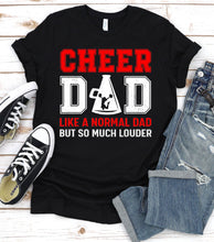 Load image into Gallery viewer, Mens Cheer Dad Like A Normal Dad But So Much Louder Fathers Day T-shirt
