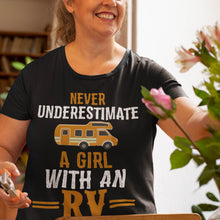 Load image into Gallery viewer, Never Underestimate A Girl With An RV Camper T-Shirt
