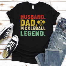 Load image into Gallery viewer, Men&#39;s Pickleball Funny Husband Dad Legend Vintage Father&#39;s Day T-Shirt
