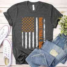 Load image into Gallery viewer, Men&#39;s Proud Basketball Dad T-Shirt USA Flag Daddy Team Jersey T-Shirt
