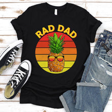Load image into Gallery viewer, Men&#39;s Rad Dad Pineapple Vintage Sunset Pineapple Dad Father&#39;s Day T-Shirt
