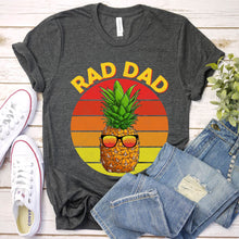 Load image into Gallery viewer, Men&#39;s Rad Dad Pineapple Vintage Sunset Pineapple Dad Father&#39;s Day T-Shirt
