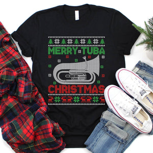 Merry Tuba Christmas World Music Lover Xmas Gift Ugly Tuba Christmas T-Shirt