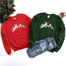 Load image into Gallery viewer, Santa Hat With Mountain Xmas Shirt Mountain Christmas T-Shirt
