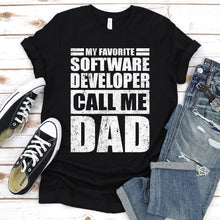Load image into Gallery viewer, My Favorite Software Developer Calls Me Dad Vintage Software Developer Fathers Day T-shirt
