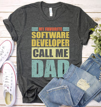 Load image into Gallery viewer, Vintage My Favorite Software Developer Calls Me Dad Software Developer Fathers Day T-shirt
