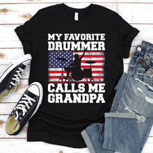 Load image into Gallery viewer, Men&#39;s Funny Vintage American Flag Drummer Grandpa Father&#39;s Day T-Shirt
