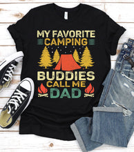 Load image into Gallery viewer, Vintage My favorite camping buddies call me dad Fathers Day T-shirt
