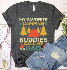 Vintage My favorite camping buddies call me dad Fathers Day T-shirt