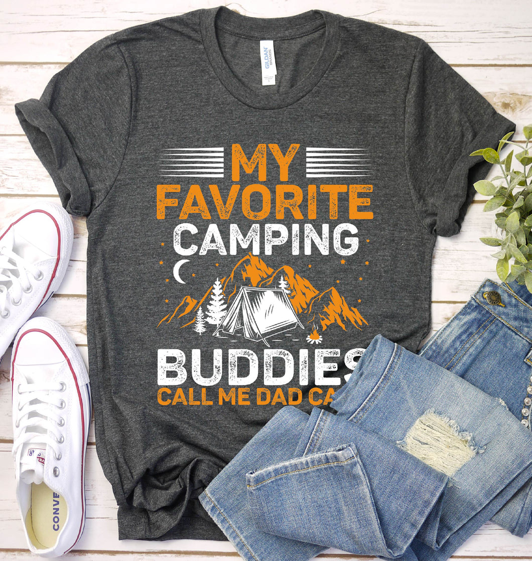 Vintage My favorite camping buddies call me dad Camp Fathers Day T-shirt