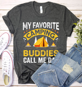 Vintage My favorite camping buddies call me dad Fathers Day T-shirt
