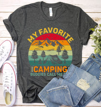 Load image into Gallery viewer, Vintage My favorite camping buddies call me dad Fathers Day T-shirt
