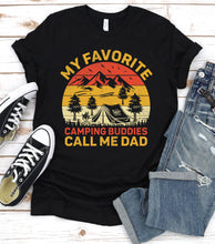 Load image into Gallery viewer, Vintage My favorite camping buddies call me dad Fathers Day T-shirt
