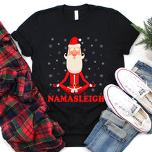 Load image into Gallery viewer, Namasleigh Christmas Yoga Shirt Santa Yoga Christmas T-Shirt
