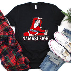 Xmas Namasleigh Yoga Shirt Funny Santa Yoga Christmas T-Shirt