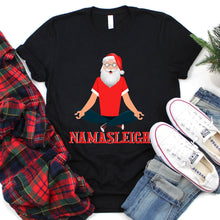 Load image into Gallery viewer, Xmas Namasleigh Yoga Shirt Santa Yoga Christmas T-Shirt
