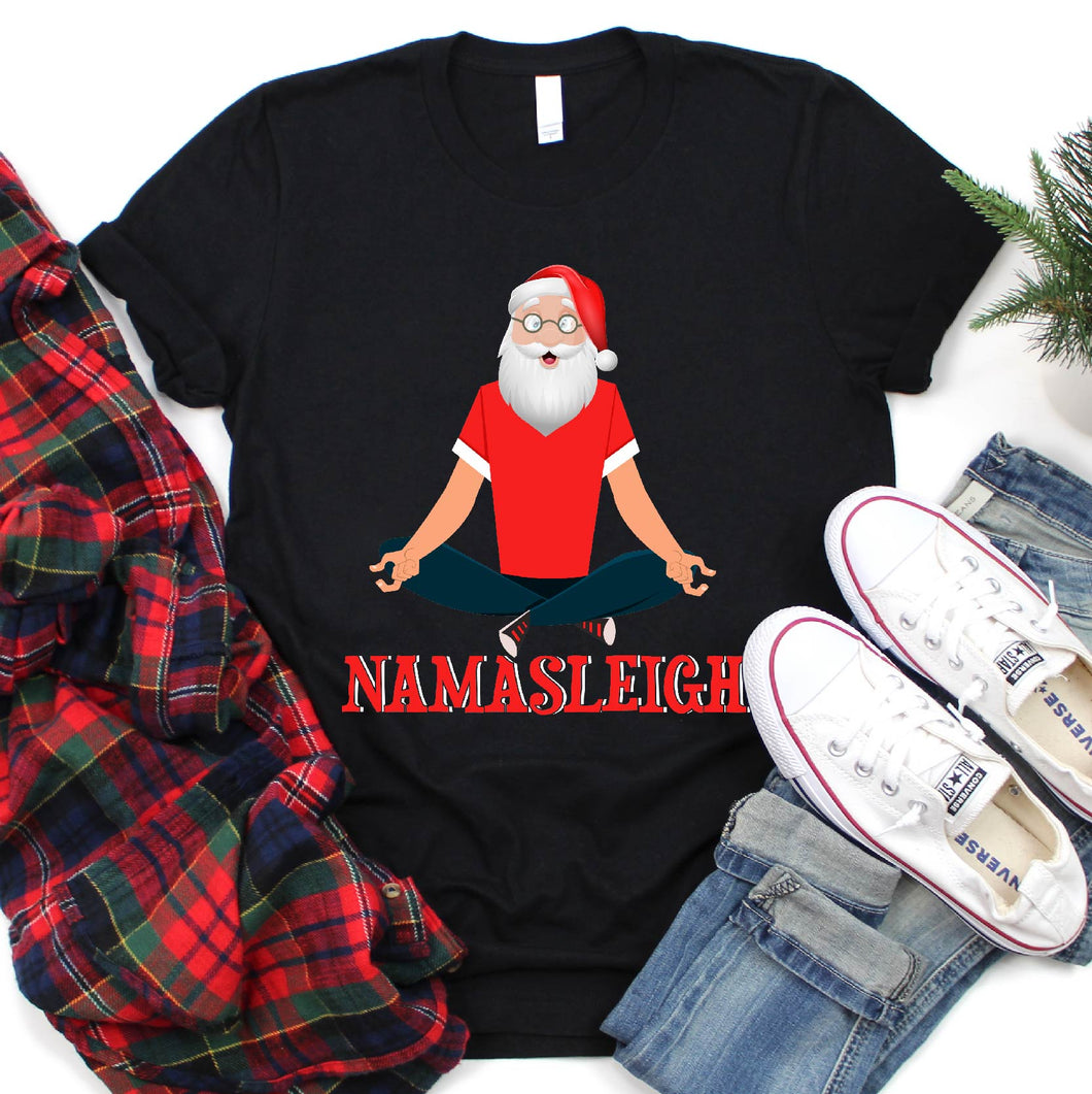 Xmas Namasleigh Yoga Shirt Santa Yoga Christmas T-Shirt