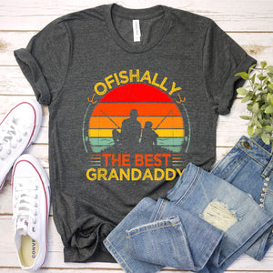 Vintage Ofishally The Best Grandaddy Fishing Grandaddy Fathers Day T-shirt