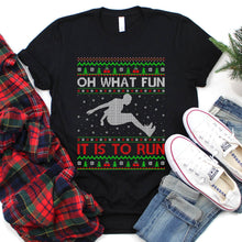 Load image into Gallery viewer, Oh What Fun It Is To Run Shirt Ugly Long Jump Christmas Sweater T-Shirt

