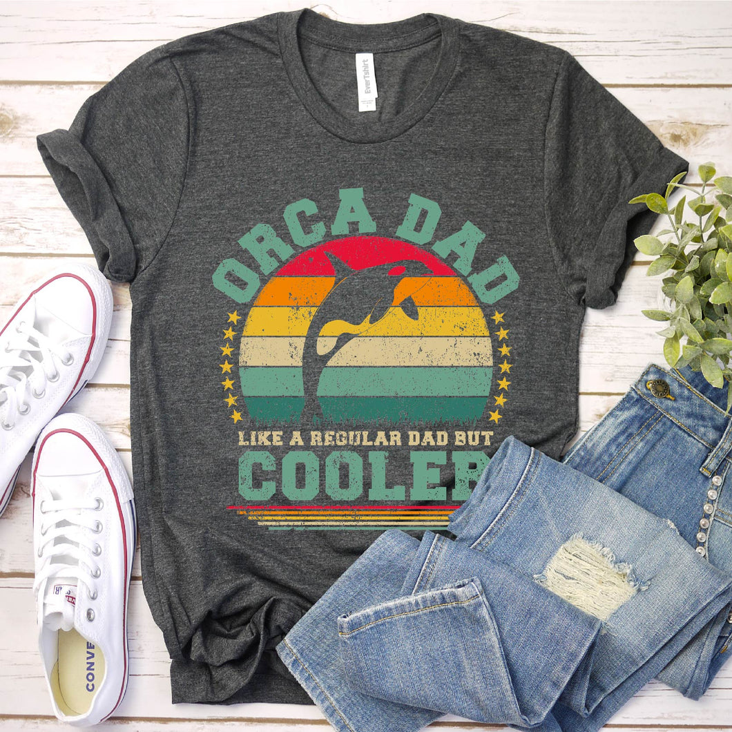 Vintage Orca Dad Like A Regular Dad But Cooler Orca Fathers Day T-shirt