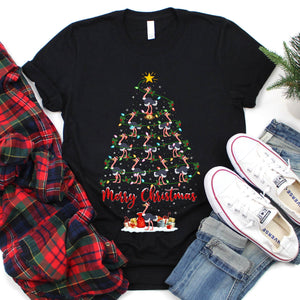 Xmas Lighting Ostrich Merry Christmas Tree T-Shirt for Men Women Girl Kids