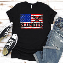 Load image into Gallery viewer, Plumber Plumbing American Flag Vintage Father&#39;s Day T-shirt
