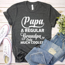 Load image into Gallery viewer, Mens PAPA like a Grandpa ONLY COOLER Funny Dad Papa Definition T-Shirt
