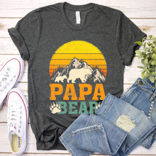 Load image into Gallery viewer, Mens Funny Bear Lover Mountain Vintage Papa Bear Father&#39;s Day T-Shirt
