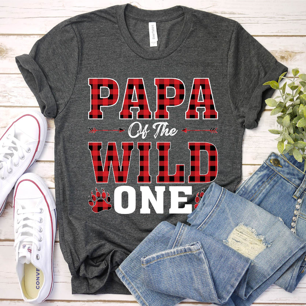 Papa Of The Wild One Pajama Papa Father's Day T-shirt