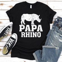 Load image into Gallery viewer, Rhino Lover Funny Papa Rhino Fathers Day T-shirt
