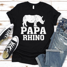 Load image into Gallery viewer, Rhino Lover Papa Rhino Father&#39;s Day T-shirt
