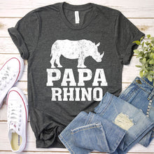 Load image into Gallery viewer, Rhino Lover Funny Papa Rhino Fathers Day T-shirt
