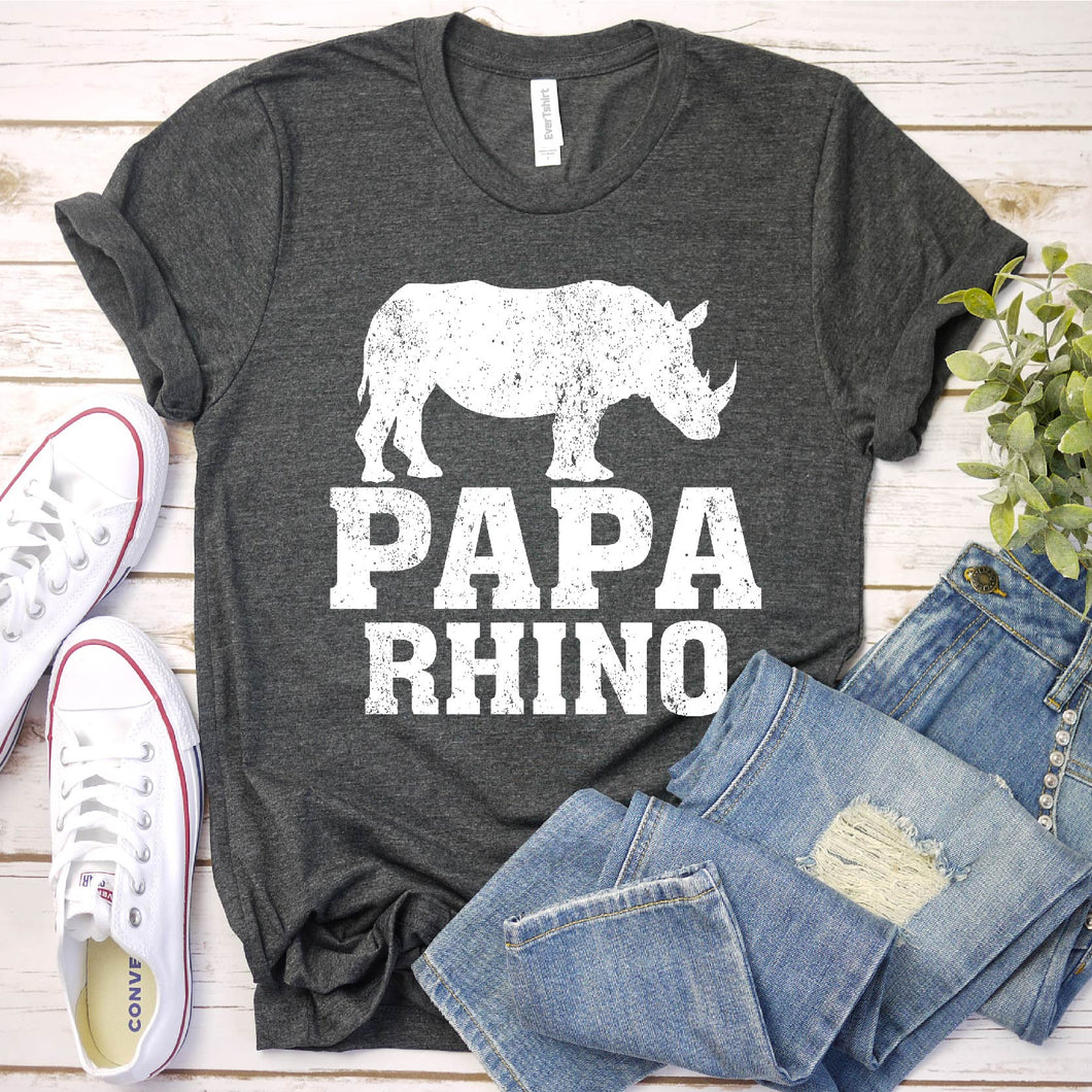 Rhino Lover Funny Papa Rhino Fathers Day T-shirt