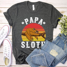 Load image into Gallery viewer, Sloth Lover Shirt Papa Sloth Father&#39;s Day Vintage T-shirt
