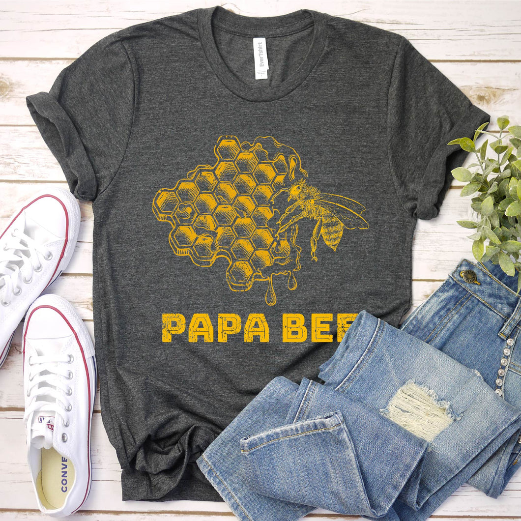 Men's Papa Bee Beekeeper Funny Father's Day Bee Lover Gift T-Shirt