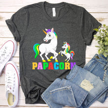Load image into Gallery viewer, Unicorn Lover Shirt Papacorn Father&#39;s Day T-shirt
